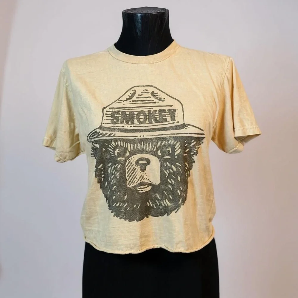 Smokey The Bear Tan Yellow Graphic Tee - Picture 3 of 16